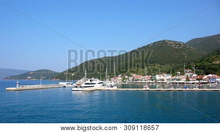 Sami, Kefalonia, Greece - September 8, 2012: Amazing View Of Town Of Sami, Kefalonia, Ionian Islands