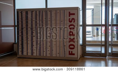 Gyor Hungary 05 07 2019 They Have A Package Automats In Arkad Shopping Center In Gyor