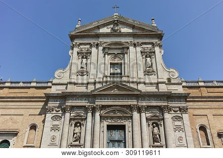 Rome, Italy - June 22, 2017: Frontal View Of Chiesa Di Santa Susanna Alle Terme Di Diocleziano In Ro