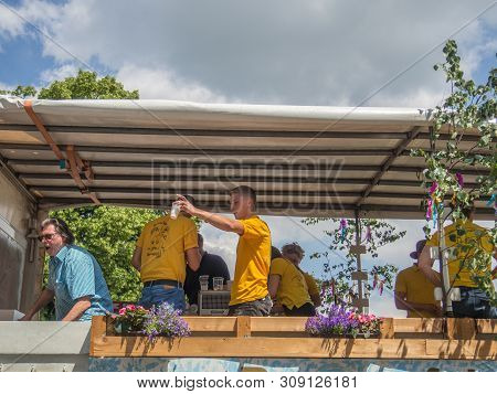 Kirchheimbolanden, Rheinland-pfalz, Germany-06 23 2019: Holiday Parade On Streets Of German Town Dur