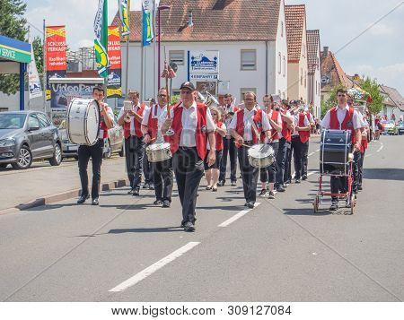 Kirchheimbolanden, Rheinland-pfalz, Germany-06 23 2019: Holiday Parade On Streets Of German Town Dur