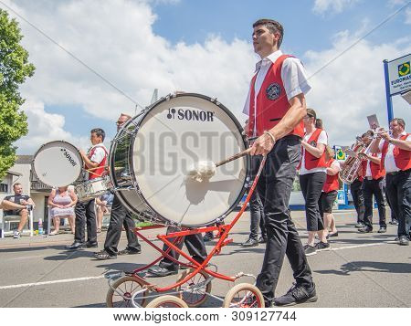 Kirchheimbolanden, Rheinland-pfalz, Germany-06 23 2019: Holiday Parade On Streets Of German Town Dur