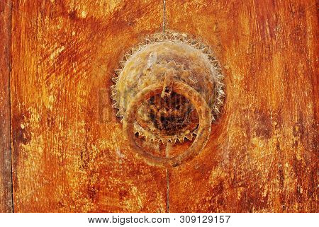 Ancient Door Latch At Bahrain Fort, Close Up