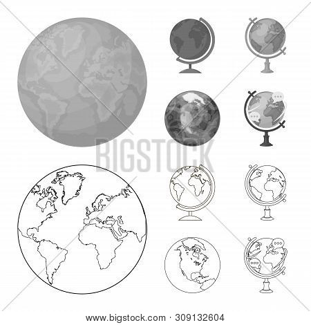 Vector Illustration Of Globe And World Icon. Collection Of Globe And Earth Stock Vector Illustration