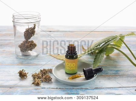 Cbd Oil, Pre-rolled Joints, Weed, And Marijuana Leaf