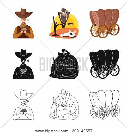 Isolated Object Of Texas And History Icon. Set Of Texas And Culture Stock Vector Illustration.