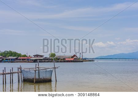 Chanthaburi, Thailand: April 15, 2019 Scenery Of Fishing Village (the No-land Village) On April 15,2