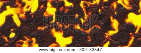 3D Illustration. Volcano- Background Magma