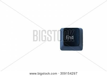 End Keyboard Black Color Symbol Button Use For Communication Typewritter Concept Background