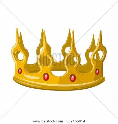 Vector Illustration Of Monarchy And Gold Symbol. Set Of Monarchy And Heraldic Vector Icon For Stock.