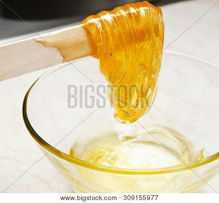 Hot Wax Waxing For Hair Removal Depilation Epilation Procedure Cosmetology Concept