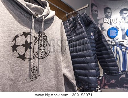 Porto, Portugal - April 2018: Sale In The Fan Shop At Estadio Do Dragao Stadium