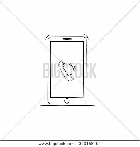 Outline Smartphone Icon. Phone Concept Vector Illustration