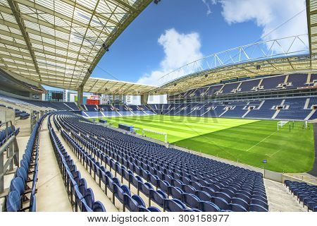 Porto, Portugal - April 2018:  Overview On Estadio Do Dragao Stadium