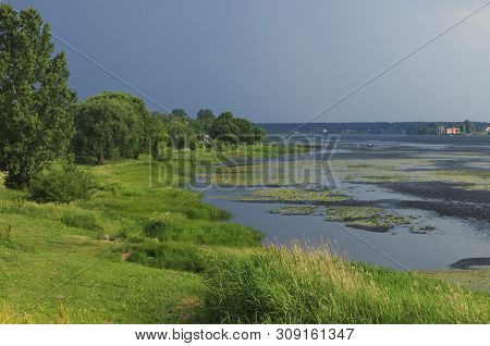 Bathing Of Rumbula In The River Daugava Near Dole Island. River Daugava Near The Capital Of Latvia I