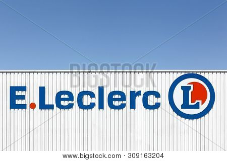 Decines, France - June 13, 2019: Leclerc Logo On A Wall. Leclerc Is A French Hypermarket Chain Lecle