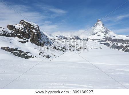 Idyllic Landscape Of Matterhorn In Zermatt, Switzerland