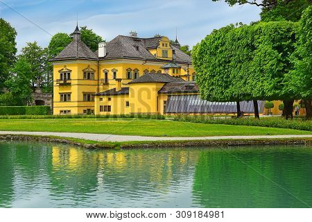 Salzburg, Austria - May 25, 2019 : Hellbrunn Palace (schloss Hellbrunn), Summer Residence Of The Arc
