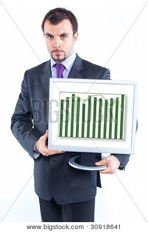 Business Graph with Geschäftsmann