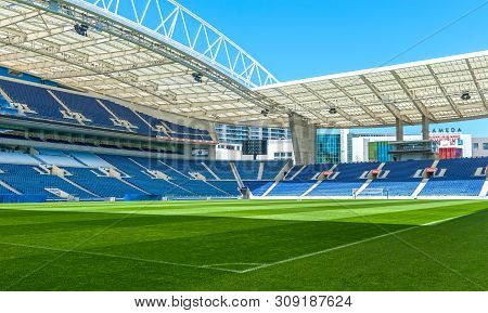 Porto, Portugal - April 2018: View On Estadio Do Dragao Arena