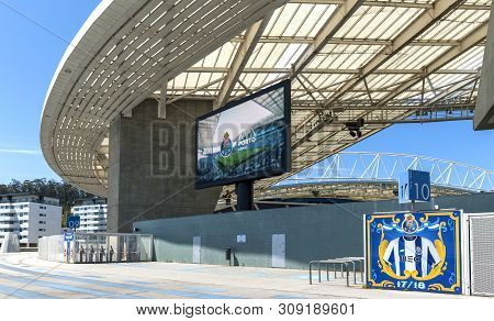 Porto, Portugal - April 2018: View On Estadio Do Dragao Arena