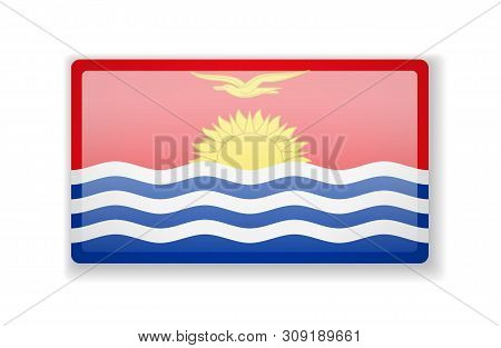 Kiribati Flag Bright Square Icon On A White Background