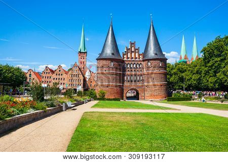 Holsten Gate Or Holstein Tor Or Later Holstentor Is A City Gate And Museum In The Lubeck Old Town In