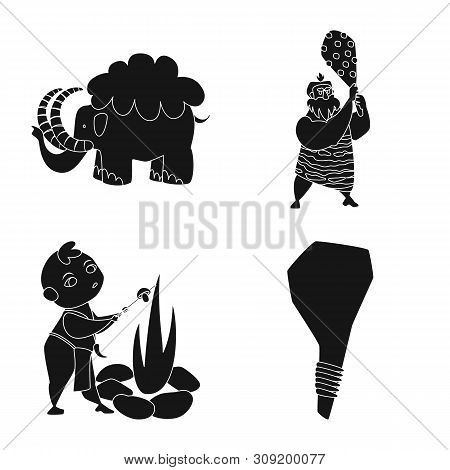 Vector Illustration Of Sapiens And Development Logo. Collection Of Sapiens And Age Stock Vector Illu
