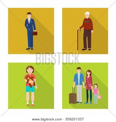 Vector Illustration Of Generation And Happy Sign. Collection Of Generation And Avatar Vector Icon Fo