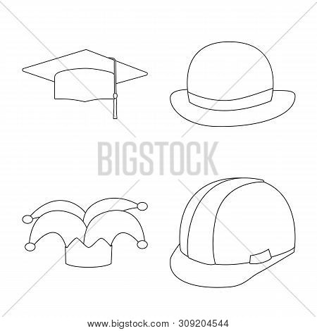 Isolated Object Of Headgear And Napper Icon. Collection Of Headgear And Helmet Vector Icon For Stock