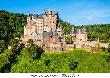 Eltz Castle Or Burg Eltz Is A Medieval Castle In The Hills Above The Moselle River Near Koblenz In G