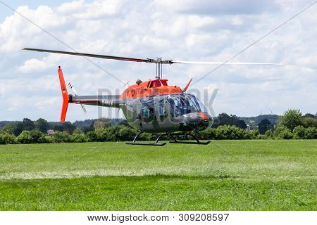 Bueckeburg / Germany - June 13, 2019: Bell 206b Jetranger Iii Flies For Military Training Missions O