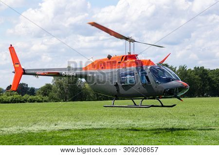 Bueckeburg / Germany - June 13, 2019: Bell 206b Jetranger Iii Flies For Military Training Missions O