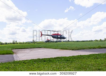 Bueckeburg / Germany - June 13, 2019: Bell 206b Jetranger Iii Flies For Military Training Missions O