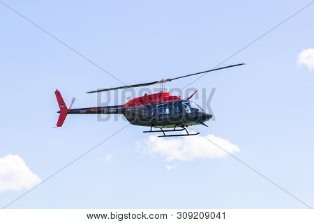 Bueckeburg / Germany - June 13, 2019: Bell 206b Jetranger Iii Flies For Military Training Missions O