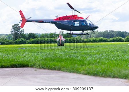 Bueckeburg / Germany - June 13, 2019: Bell 206b Jetranger Iii Flies For Military Training Missions O