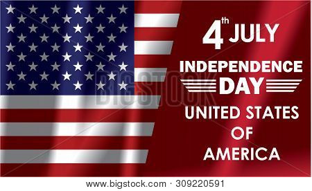 Independence Day Usa Illustration With Flah United State Of America.4th Of July Usa Independence Day