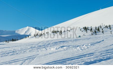 Vinter bjerg Panorama
