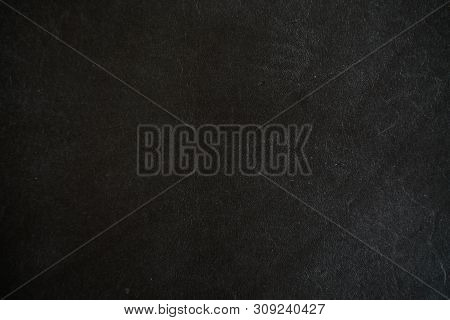 Genuine Black Cowhide Leather Background