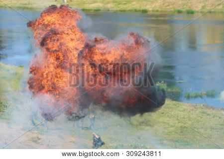 Explosion On The Battlefield, On The River Bank Any Purpose