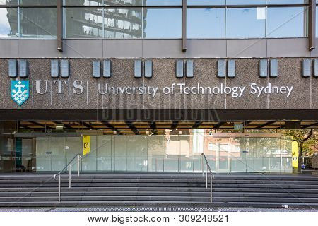 Sydney, Australia - April 25, 2016: University Of Technology Sydney Building Front View