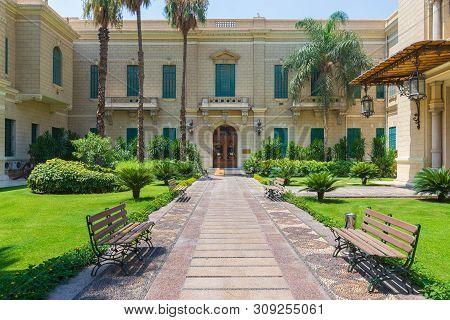 Cairo, Egypt- June 29 2019: Court Of The Royal Palace Of Abdeen, Currently Used As A Presidency Work