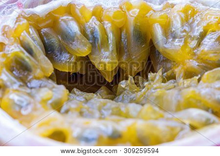Close Up Passion Fruits Isolate On White Background.passion Fruit Is A Flowering Tropical Vine.