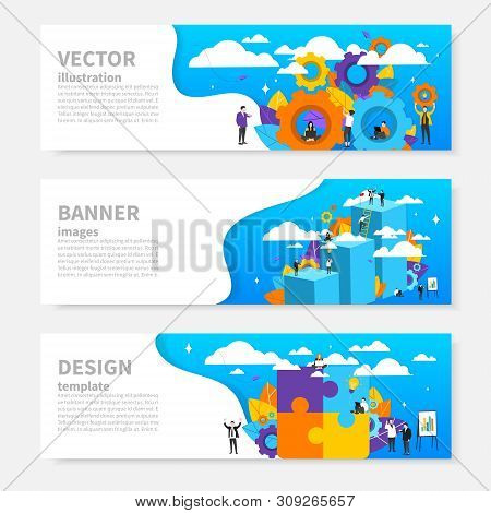 Brochure.stacks Of Coins. Career Growth. Vector Illustration. Business Concept. Work On The Internet