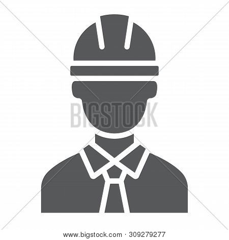 Oilman Glyph Icon, Industy And Man, Worker Sign, Vector Graphics, A Solid Pattern On A White Backgro