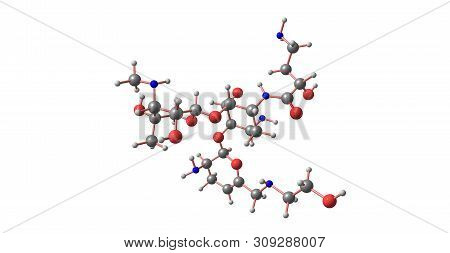 Plazomicin Antibiotic Molecular Structure Isolated On White