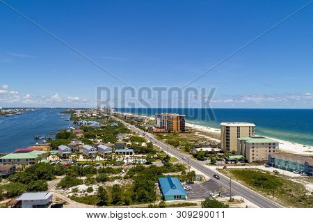 Aerial View Of Perdido Key, Florida And Ono Island, Alabama Beaches
