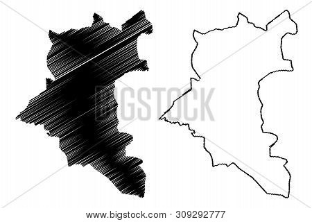 Daraa Governorate (governorates Of Syria, Syrian Arab Republic) Map Vector Illustration, Scribble Sk