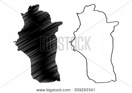 Latakia Governorate (governorates Of Syria, Syrian Arab Republic) Map Vector Illustration, Scribble 