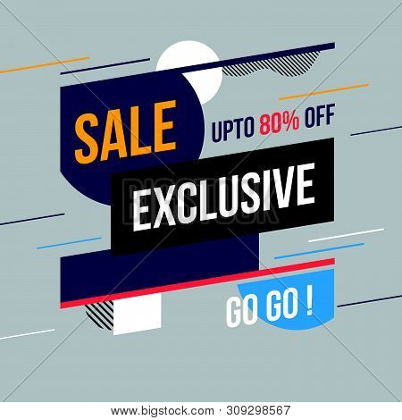 Sale Exlusive Banner. Vector Illustration. Concept Advertising.